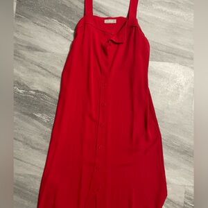 Everlane Japanese GoWeave Red Picnic Midi Dress